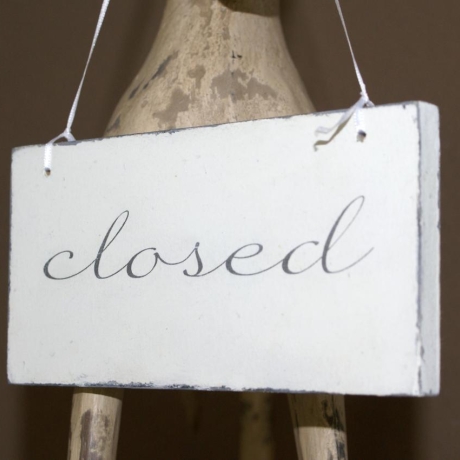 Wendeschild open / closed Shabby Chic