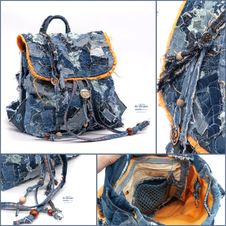 UPCYCLING Jeans Rucksack, Patchwork-Rucksack