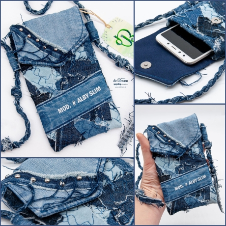 UPCYCLING Jeans Umhänge-Handytasche, Smartphonetasche