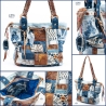 High-End Künstlertasche - UPCYCLING Handtasche aus Leder + Jeans
