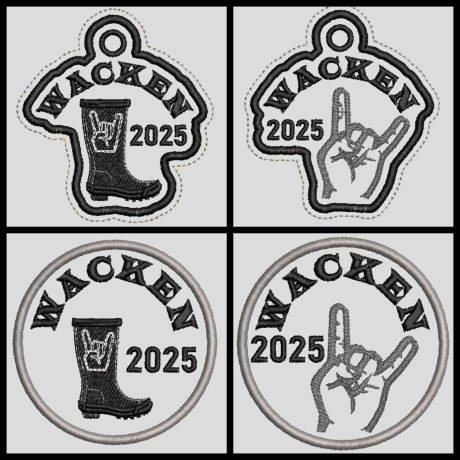 Ferberline Stickdatei ITH Anhänger Set Wacken 2025