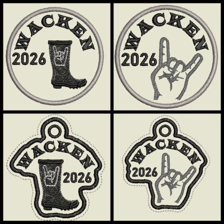 Ferberline Stickdatei ITH Anhänger Set Wacken 2026