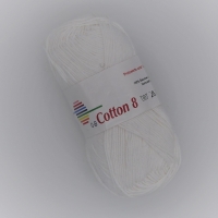 Cotton 8, 5 Knäuel dünnes Baumwollgarn, weiss, Stricken Häkeln