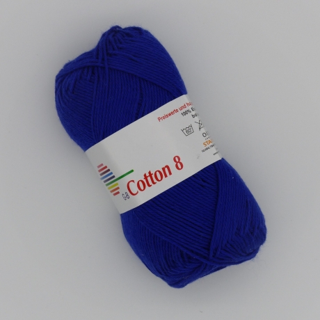 Garnset, Cotton 8, G-B, 5 Knäuel dünnes 100%  Baumwollgarn, blau