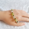 Armband große Größe bis 19,50 cm Perlenschmuck Grün-Golden