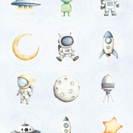 Cupcake Aufleger – Digitale Datei - Astronauten