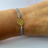 Armband Globus 925 Silber Farbwahl Makramee