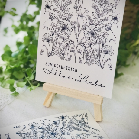 Nachhaltige Geburtstagskarten (2er Set) – Florales Design