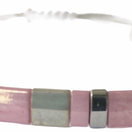 Armband Tila bunt Hämatit Makramee