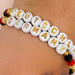 Deutschland Fan-Armband personalisiert  WM EM Armband Wunschtext