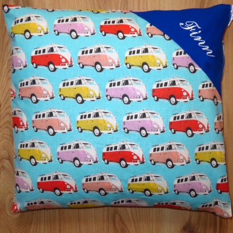 Dekokissen Namenskissen personalisiert Kissenbezug Bulli Kleinbus