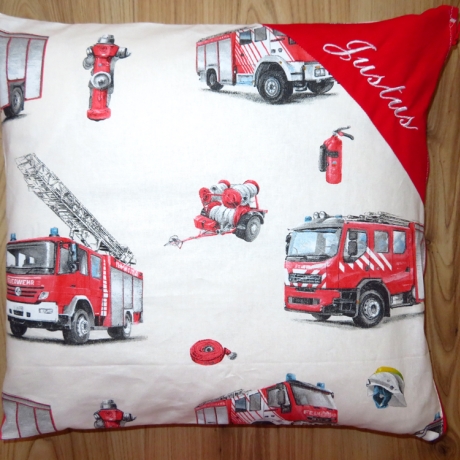 Dekokissen Namenskissen personalisiert Kissenbezug Feuerwehr