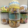 4 Backformen Osterkuchen Kulitsch, Kartonpapier, bunt
