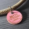 DOG TAGS / HUNDEMARKEN - Biothane - rosa - v1 - rund - Ø 3,4 cm