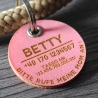DOG TAGS / HUNDEMARKEN - Biothane - rosa - v1 - rund - Ø 3,4 cm
