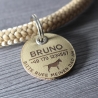 DOG TAGS / HUNDEMARKEN - Biothane - khaki - v2 (HUND) - Ø 3,4 cm