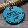 DOG TAGS / HUNDEMARKEN - Biothane - blau - v2 ( HUND ) - Ø 3,4 cm
