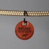 DOG TAGS / HUNDEMARKEN - Leder - v2 ( HUND ) - rund - Ø 3,4 cm