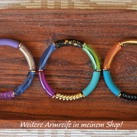 Buntes Tubeperlen-Armband – Elastisch, Boho, Festival, Hippie