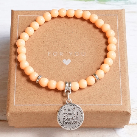 Perlenarmband Family – Elastisches Freundschaftsarmband, Geschenk
