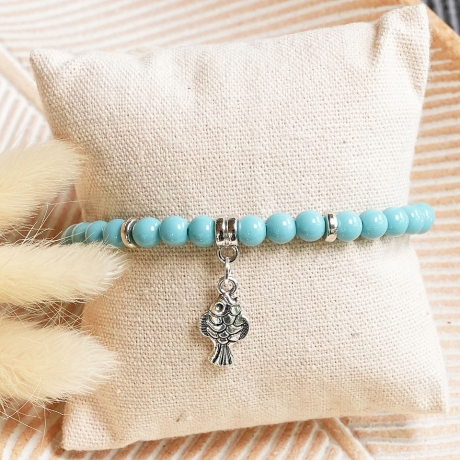 Handgemachtes Armband Fisch, Boho Hippie Schmuck, Geschenkidee