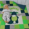 Krabbeldecke stehender Drache , Patchwork, Kuscheldecke