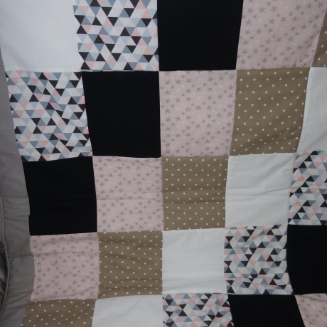 Krabbeldecke Juna, Patchwork, Kuscheldecke, Tagesdecke