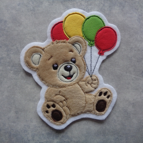 Applikation/Aufnäher Bär, Teddy, Bärchen mit Luftballons