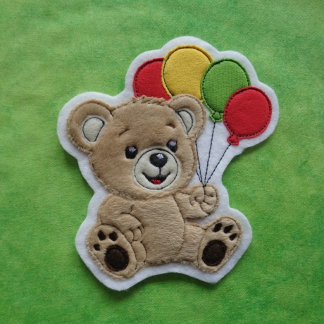 Applikation/Aufnäher Bär, Teddy, Bärchen mit Luftballons