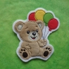 Applikation/Aufnäher Bär, Teddy, Bärchen mit Luftballons