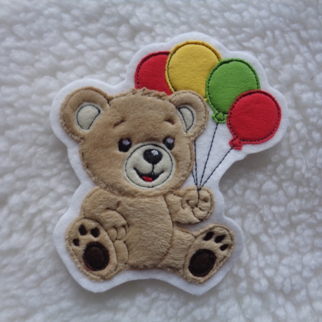 Applikation/Aufnäher Bär, Teddy, Bärchen mit Luftballons