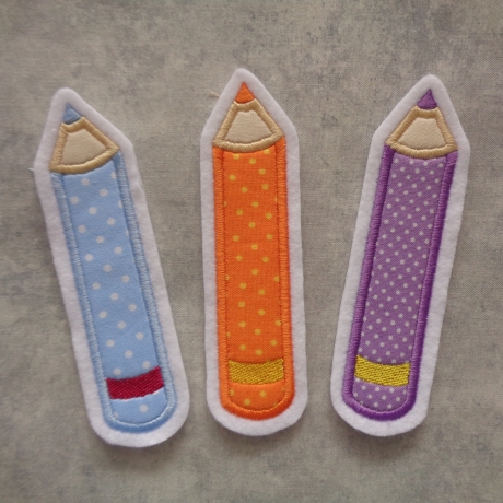 Applikation/Aufnäher Buntstift, Stift verschiedene Farben