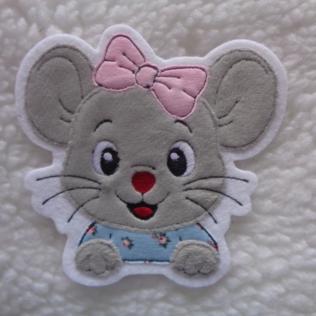 Applikation, Aufnäher, Maus, Mäusemädchen