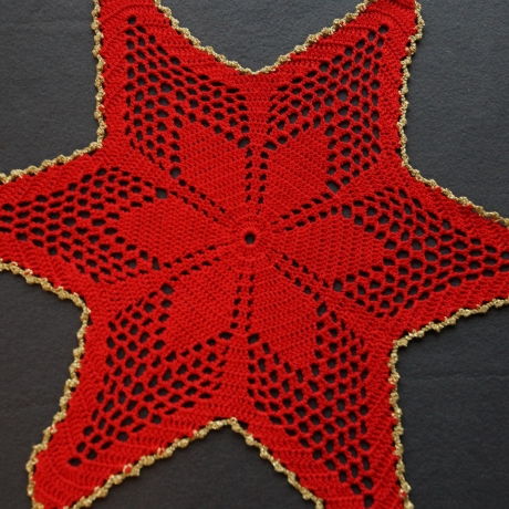 Häkeldecke Stern Weihnachten Deko Deckchen Gehäkelt 48 cm