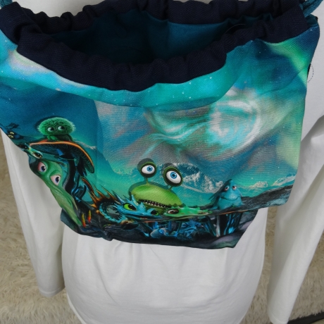 Turnbeutel, Sportbeutel, Kita-Tasche, Rucksack, lustige Aliens