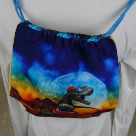 Turnbeutel, Sportbeutel, Kita-Tasche, Rucksack, Dinos