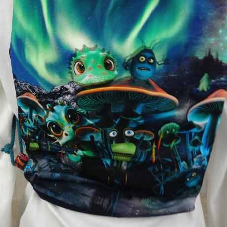 Turnbeutel, Sportbeutel, Kita-Tasche, Rucksack, lustige Aliens