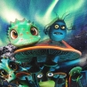 Turnbeutel, Sportbeutel, Kita-Tasche, Rucksack, lustige Aliens
