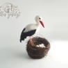 Storch am Nest, gefilzt