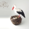 Storch am Nest, gefilzt