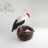 Storch am Nest, gefilzt
