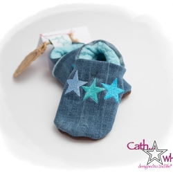 Upcycling Jeanspuschen Sternchen blau vegan