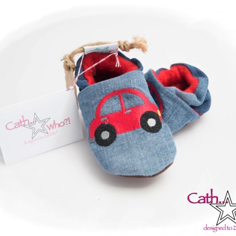 Upcycling Jeanspuschen Auto vegan