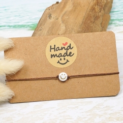 Smiley Armband Freundschaftsarmband Makramee Glücksbringer JGA