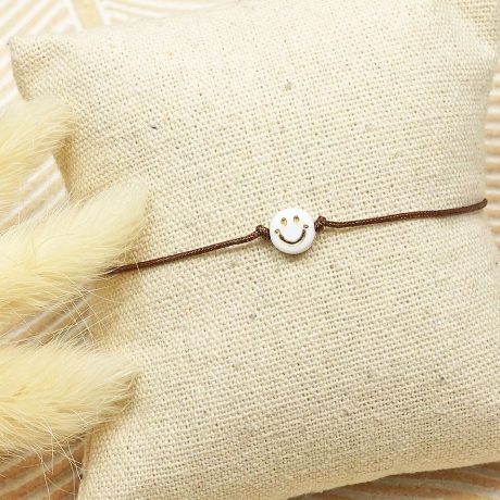 Smiley Armband Freundschaftsarmband Makramee Glücksbringer JGA