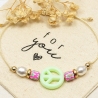 Armband Peace – Freundschaftsarmband Makramee Neon Boho Geschenk
