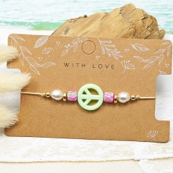 Armband Peace – Freundschaftsarmband Makramee Neon Boho Geschenk