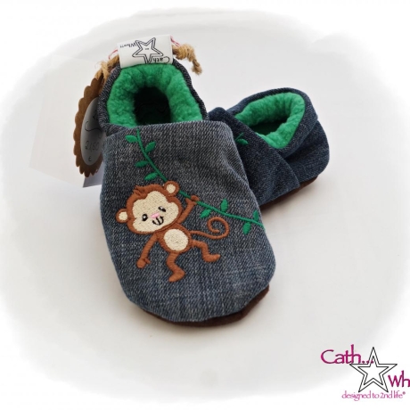 Upcycling Jeanspuschen Affe vegan