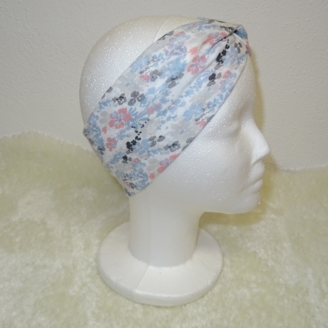 Knotenstirnband * hellblau * floral * Stirnband