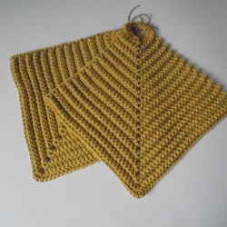 gehäkelter Topflappen -100% BW in gold-2er Set handgefertigt
